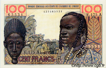 100 Francs ÉTATS DE L AFRIQUE DE L OUEST  1961 P.101Ab NEUF