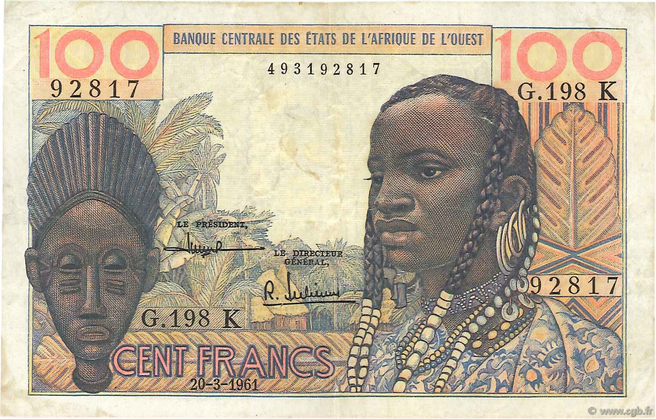 100 Francs ÉTATS DE L AFRIQUE DE L OUEST  1961 P.701Kc TB+