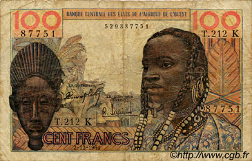 100 Francs ÉTATS DE L AFRIQUE DE L OUEST  1964 P.701Kd B