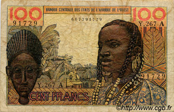 100 Francs ÉTATS DE L AFRIQUE DE L OUEST  1966 P.101Ag B