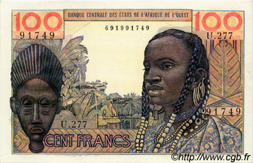 100 Francs ÉTATS DE L AFRIQUE DE L OUEST  1965 P.002b pr.NEUF