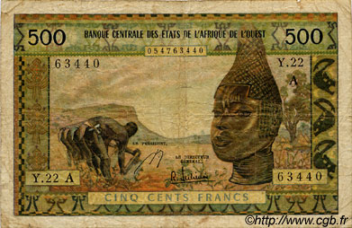 500 Francs ÉTATS DE L AFRIQUE DE L OUEST  1966 P.102Ae B+