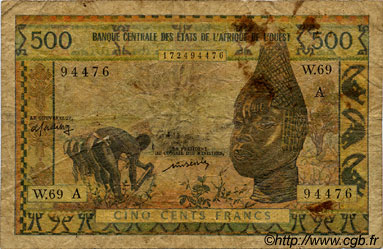 500 Francs ÉTATS DE L AFRIQUE DE L OUEST  1977 P.102Al B