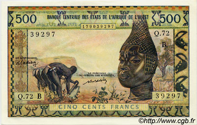 500 Francs ÉTATS DE L AFRIQUE DE L OUEST  1977 P.202Bl SPL