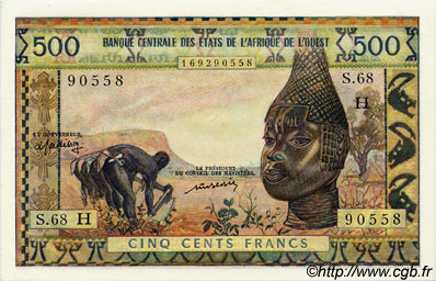 500 Francs ÉTATS DE L AFRIQUE DE L OUEST  1977 P.602Hm pr.NEUF