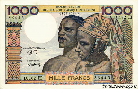 1000 Francs ÉTATS DE L AFRIQUE DE L OUEST  1977 P.603Hn pr.NEUF