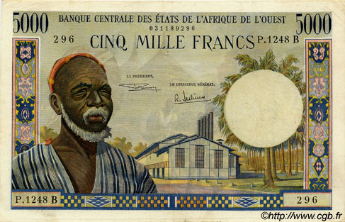 5000 Francs ÉTATS DE L AFRIQUE DE L OUEST  1969 P.204Bh TTB+