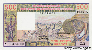 500 Francs ÉTATS DE L AFRIQUE DE L OUEST  1980 P.105Ab pr.NEUF