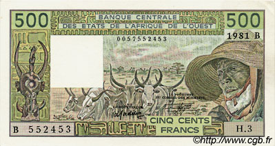500 Francs ÉTATS DE L AFRIQUE DE L OUEST  1981 P.206Bb SPL
