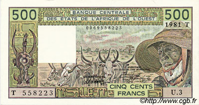 500 Francs ÉTATS DE L AFRIQUE DE L OUEST  1981 P.806Tb pr.NEUF