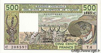 500 Francs ÉTATS DE L AFRIQUE DE L OUEST  1983 P.306Cf SUP