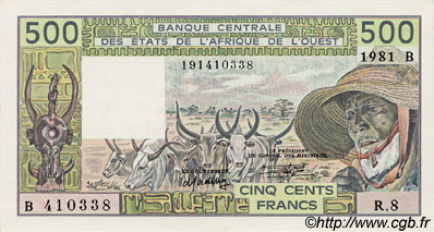 500 Francs ÉTATS DE L AFRIQUE DE L OUEST  1981 P.206Bc NEUF