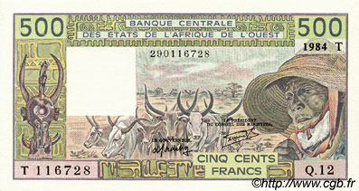 500 Francs ÉTATS DE L AFRIQUE DE L OUEST  1984 P.806Tg NEUF