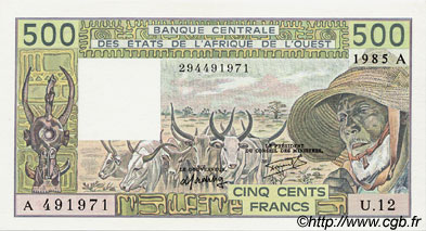 500 Francs ÉTATS DE L AFRIQUE DE L OUEST  1985 P.106Ai pr.NEUF