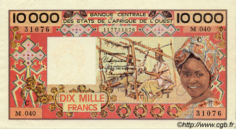 10000 Francs Faux ÉTATS DE L AFRIQUE DE L OUEST  1992 P.309Ci SUP