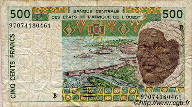 500 Francs ÉTATS DE L AFRIQUE DE L OUEST  1997 P.210Bh B+