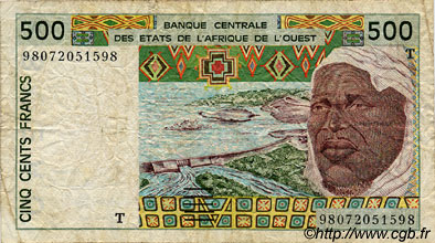 500 Francs ÉTATS DE L AFRIQUE DE L OUEST  1998 P.810Ti B+