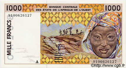 1000 Francs ÉTATS DE L AFRIQUE DE L OUEST  1991 P.111Aa pr.NEUF