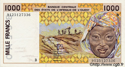 1000 Francs ÉTATS DE L AFRIQUE DE L OUEST  1991 P.211Ba TTB