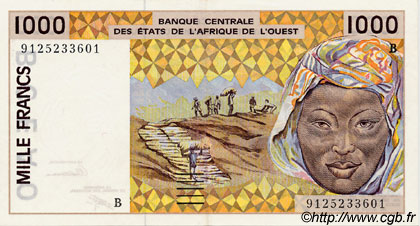 1000 Francs ÉTATS DE L AFRIQUE DE L OUEST  1991 P.211Ba SUP+