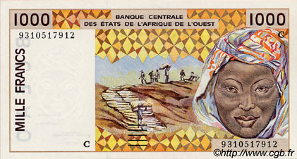 1000 Francs ÉTATS DE L AFRIQUE DE L OUEST  1993 P.311Cd pr.NEUF
