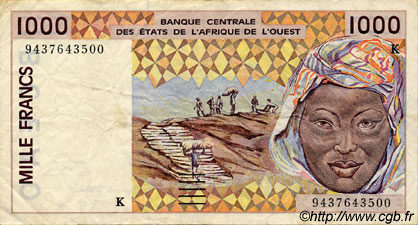 1000 Francs ÉTATS DE L AFRIQUE DE L OUEST  1994 P.711Kd pr.TTB