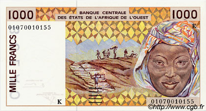 1000 Francs ÉTATS DE L AFRIQUE DE L OUEST  2001 P.711Kk NEUF