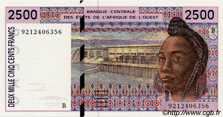 2500 Francs ÉTATS DE L AFRIQUE DE L OUEST  1992 P.212Ba pr.NEUF