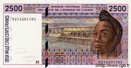 2500 Francs ÉTATS DE L AFRIQUE DE L OUEST  1992 P.612Ha SPL