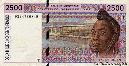 2500 Francs ÉTATS DE L AFRIQUE DE L OUEST  1992 P.812Ta TTB+