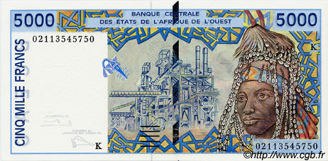 5000 Francs ÉTATS DE L AFRIQUE DE L OUEST  2002 P.713K- NEUF