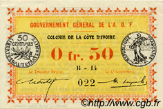 0,50 Franc COTE D IVOIRE  1917 P.01a SUP+