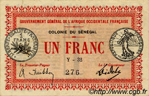 1 Franc SÉNÉGAL  1917 P.02c TTB