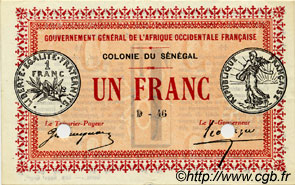 1 Franc Annulé SÉNÉGAL  1917 P.02b SPL