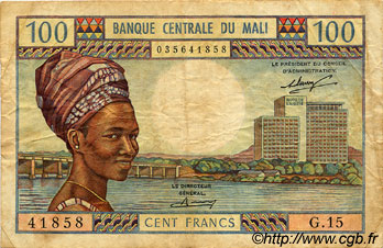 100 Francs MALI  1972 P.11 TB