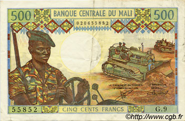 500 Francs MALI  1973 P.12b TTB+