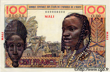100 Francs Spécimen ÉTATS DE L AFRIQUE DE L OUEST  1956 P.--s pr.NEUF