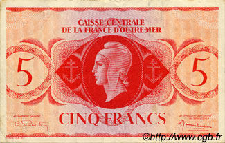 5 Francs AFRIQUE ÉQUATORIALE FRANÇAISE  1943 P.15c TTB+