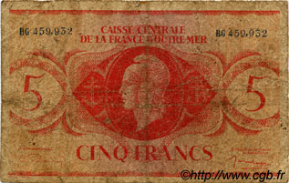 5 Francs AFRIQUE ÉQUATORIALE FRANÇAISE  1943 P.15b B