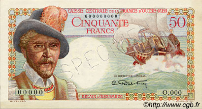 50 Francs Belain d Esnambuc Spécimen AFRIQUE ÉQUATORIALE FRANÇAISE  1946 P.23s SPL