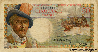 50 Francs Belain d Esnambuc AFRIQUE ÉQUATORIALE FRANÇAISE  1946 P.23 TB