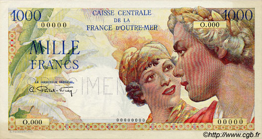 1000 Francs Union Française Spécimen AFRIQUE ÉQUATORIALE FRANÇAISE  1947 P.26s SPL