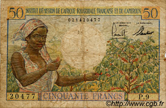 50 Francs AFRIQUE ÉQUATORIALE FRANÇAISE  1957 P.31 B