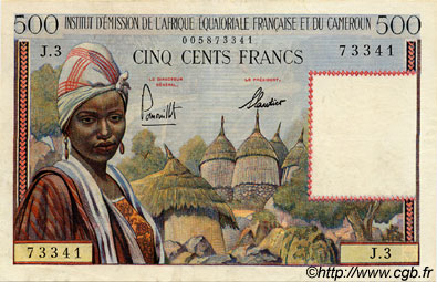 500 Francs AFRIQUE ÉQUATORIALE FRANÇAISE  1957 P.33 SUP+
