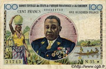 100 Francs ÉTATS DE L AFRIQUE ÉQUATORIALE  1961 P.02 TB