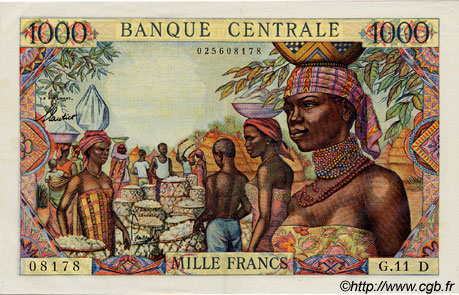 1000 Francs ÉTATS DE L AFRIQUE ÉQUATORIALE  1962 P.05h SPL