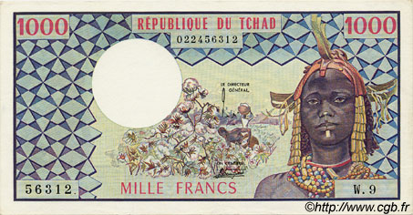 1000 Francs TCHAD  1978 P.03b SPL