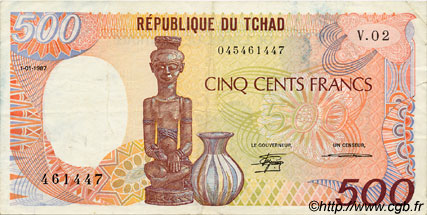 500 Francs TCHAD  1987 P.09b TTB