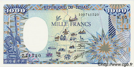1000 Francs TCHAD  1988 P.10Aa NEUF