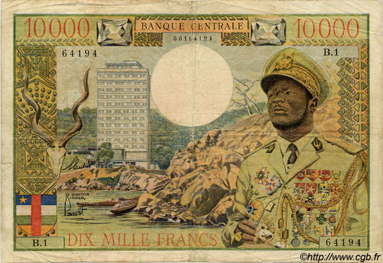 10000 Francs ÉTATS DE L AFRIQUE ÉQUATORIALE  1968 P.07 B